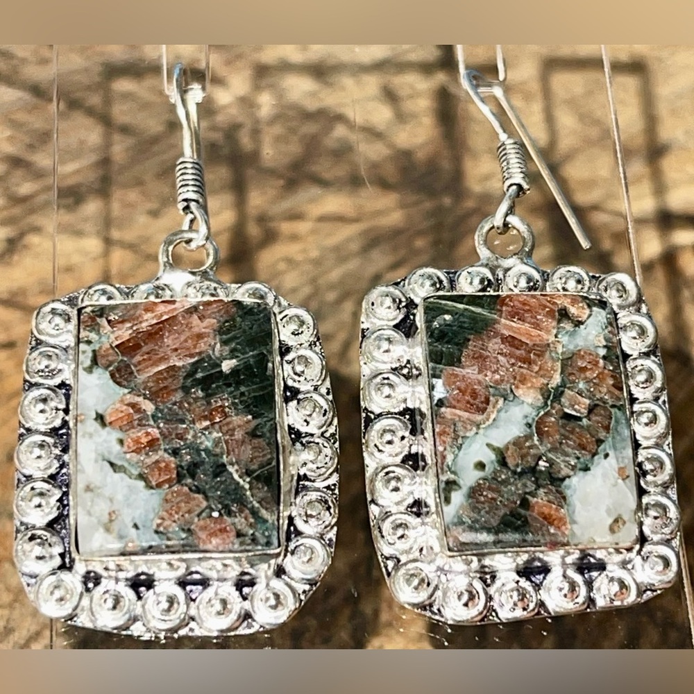 “The Marriage Stone” Astrophyllite Earrings 2”